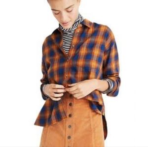 Madewell Westward Shirt Ardan Plaid Cropped Flannel Button Down Shirt XS